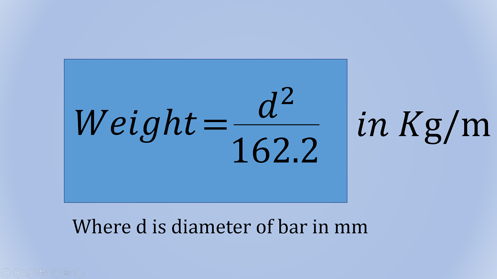 formula weight of steel bar